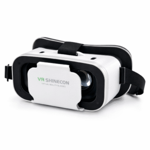 VR SHINECON VR headset side view showing adjustable strap